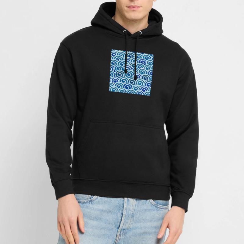 Expressive wave pattern in blue Unisex Hoodie