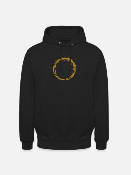 Circle line brush in gold - Unisex Hoodie - black