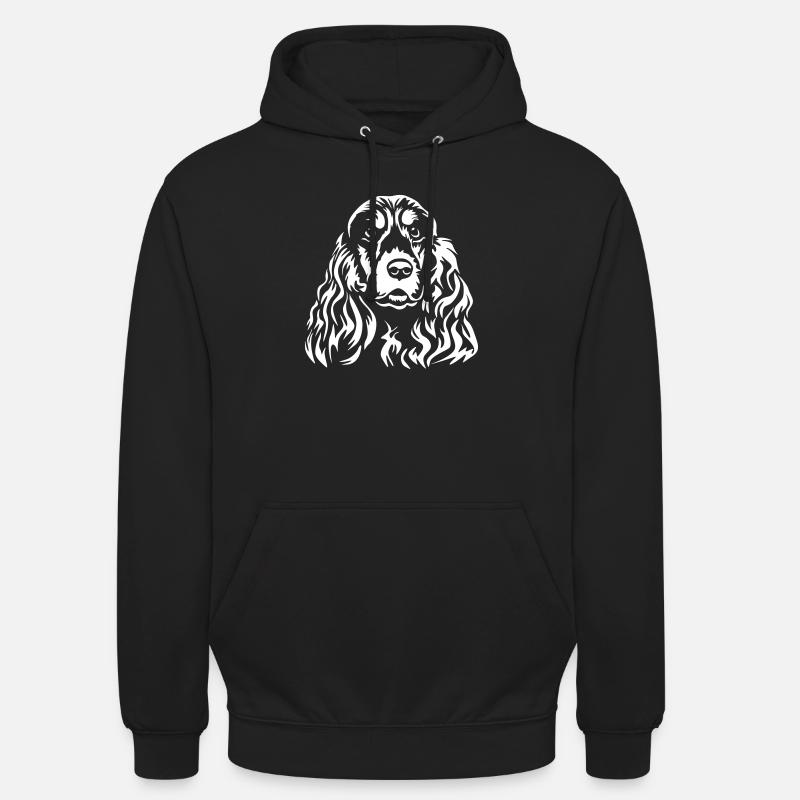 Cocker Spaniel Tête « Black Edition » - Sweat-shirt à capuche unisexe - noir