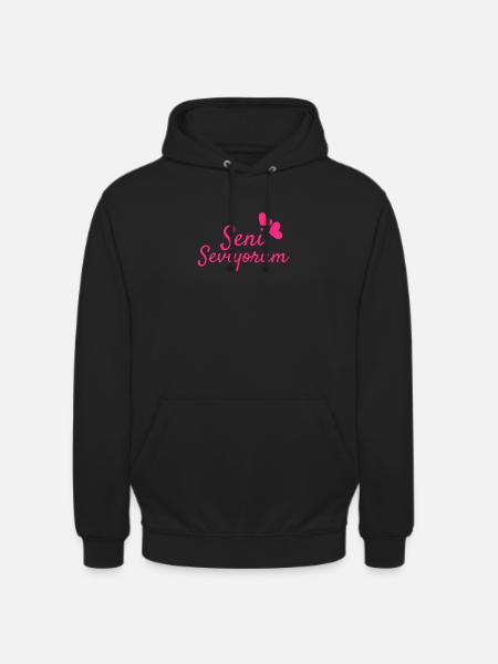 Seni Seviyorum turc - Sweat-shirt à capuche unisexe - noir