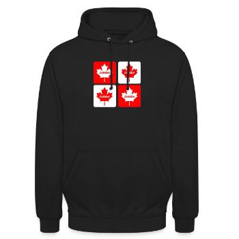 Drapeaux en feuille d'érable du Canada - Sweat-shirt à capuche unisexe - noir - Devant - Alina (178cm) & Michal (187cm)