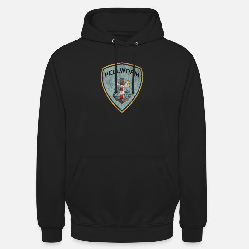 Pellworm Wappen Leuchtturm Design - Unisex Hoodie - Schwarz