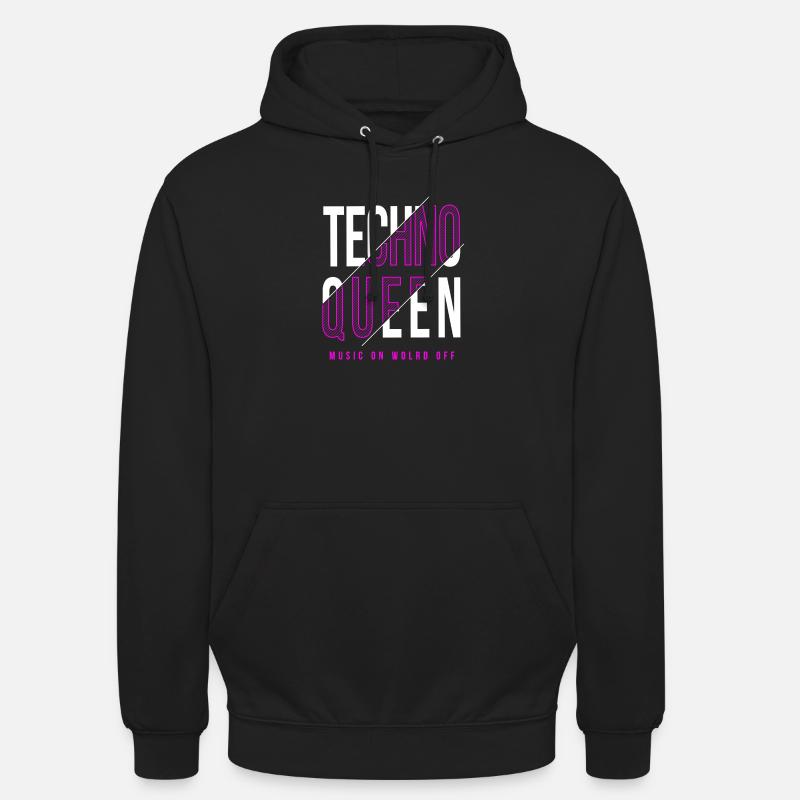 design techno queen - Sweat-shirt à capuche unisexe - noir