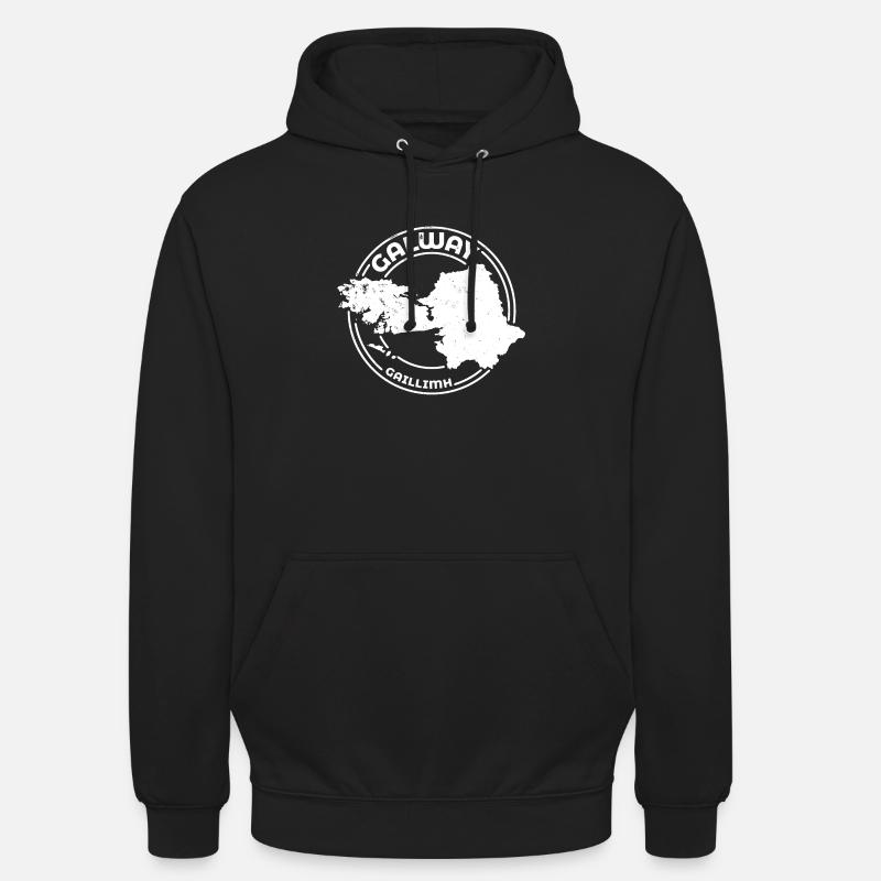 Galway Ireland Map | County Outline Stamp - Unisex Hoodie - black