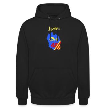 Lozère - Sweat-shirt à capuche unisexe - noir - Devant - Alina (178cm) & Michal (187cm)