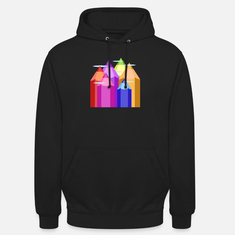 Pics de couleur - Sweat-shirt à capuche unisexe - noir