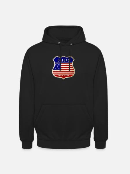 Dallas ÉTATS-UNIS Armoiries Drapeaux - Sweat-shirt à capuche unisexe - noir