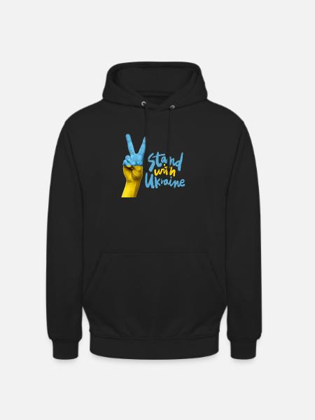Ukraine Solidarität Handzeichen - Unisex Hoodie - Schwarz