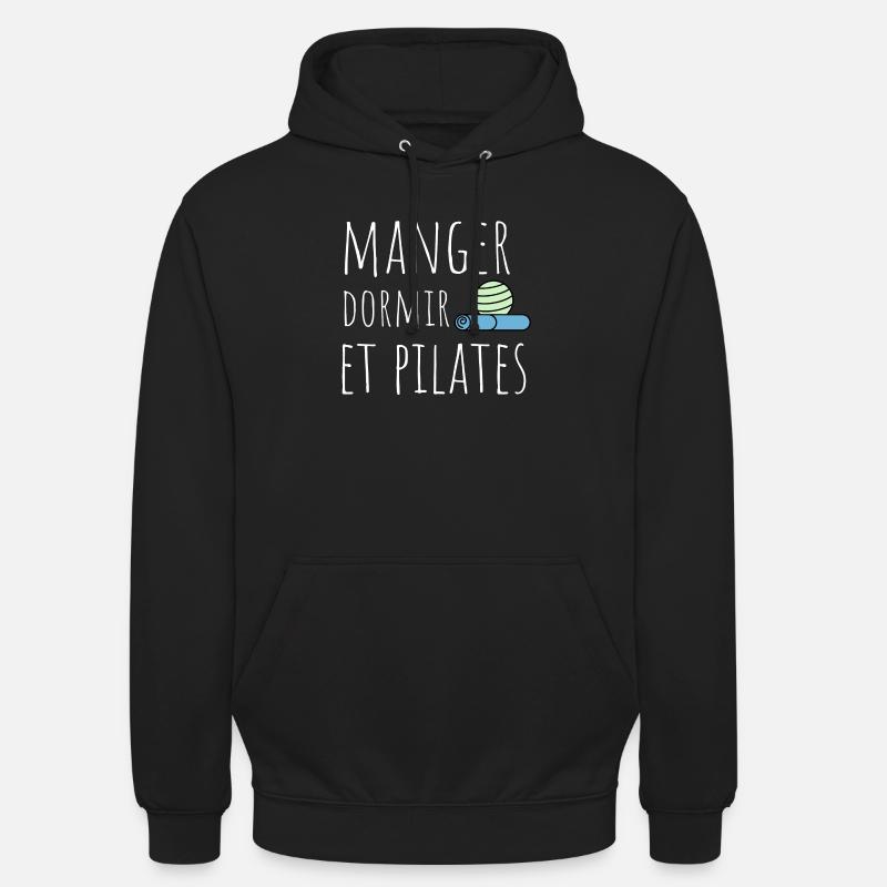 manger dormir pilates - Sweat-shirt à capuche unisexe - noir