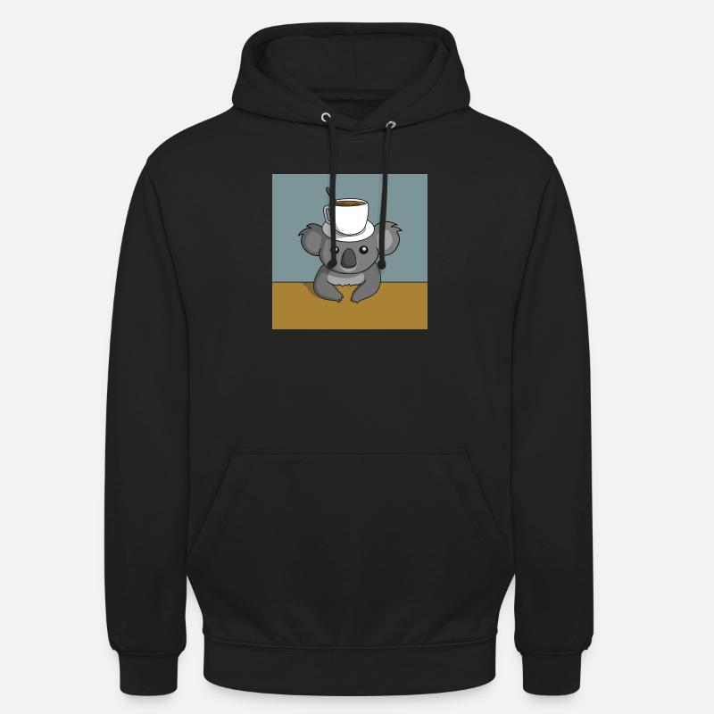 Pause café Koala - Sweat-shirt à capuche unisexe - noir