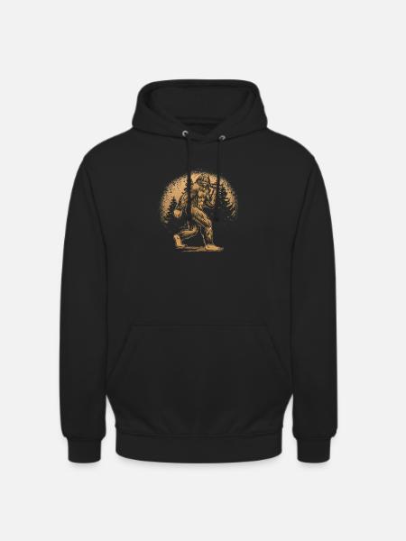 Yeti-Wald-Silhouette orange - Unisex Hoodie - Schwarz