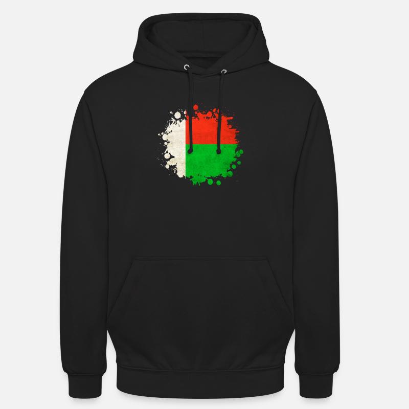 Madagaskar Flaggen Klecks - Unisex Hoodie - Schwarz
