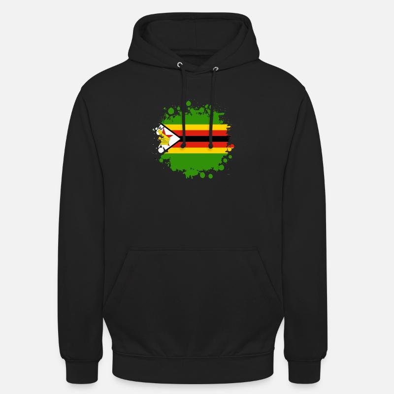 blob de drapeaux du Zimbabwe - Sweat-shirt à capuche unisexe - noir