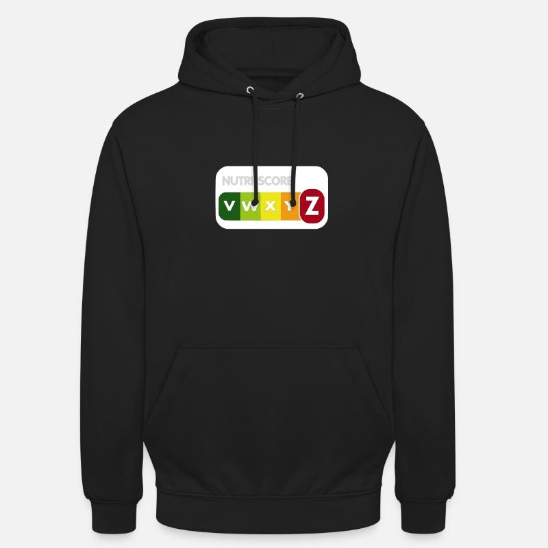 nutriscore - Sweat-shirt à capuche unisexe - noir