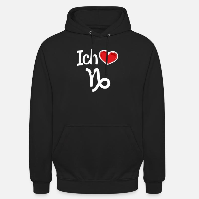 Astrologie Herz Steinbock Statement Horoskop - Unisex Hoodie - Schwarz