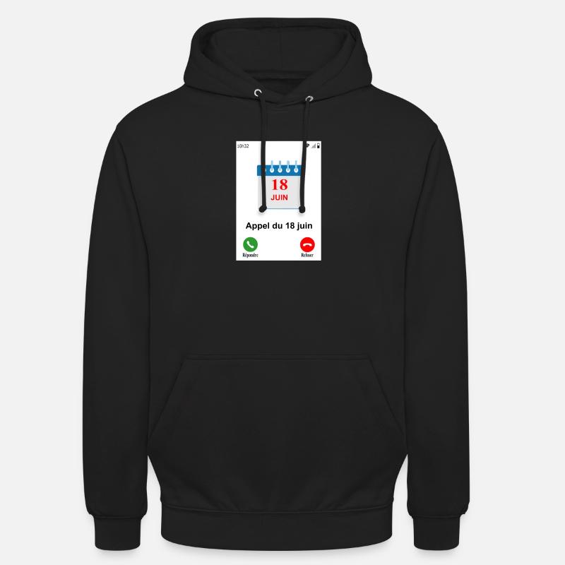 Appel du 18 juin - Sweat-shirt à capuche unisexe - noir