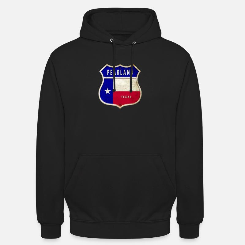 Pearland Texas crest flag design - Unisex Hoodie - black