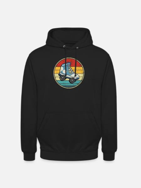 Retro Sunset Roller Skate Circle - Unisex Hoodie - black