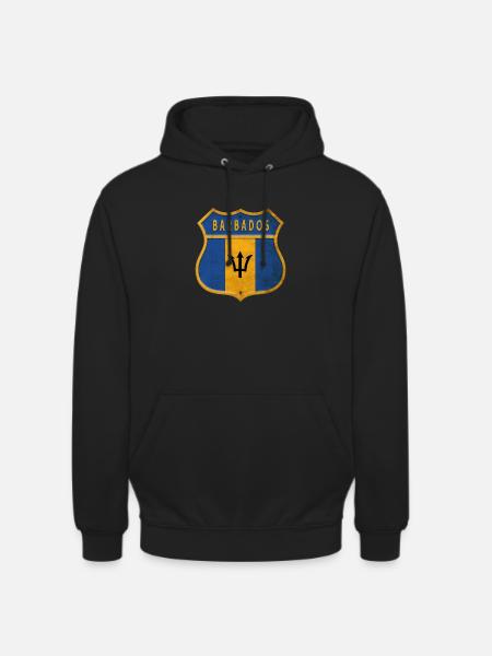 Barbados Wappen Flaggen Design - Unisex Hoodie - Schwarz