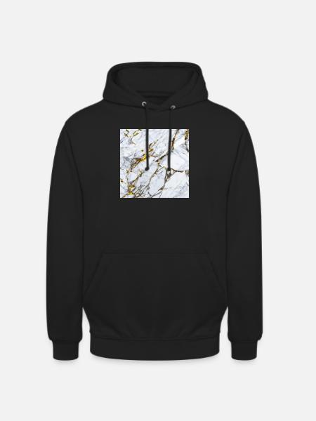 Marble White Gold Texture - Unisex Hoodie - black