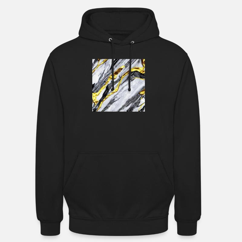 Marmorgold Struktur - Unisex Hoodie - Schwarz