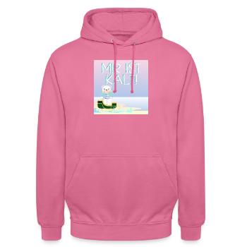 Mir ist kalt - Eisbär in Winterkleidung - STRAND - Unisex Hoodie - Pink - Vorne - Alina (178cm) & Michal (187cm)