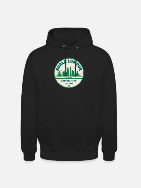 Kuala Lumpur Skyline Emblem - Unisex Hoodie - Schwarz