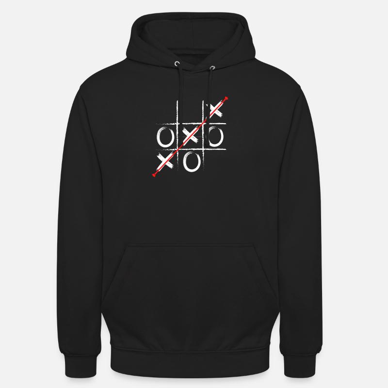 Tic Tac Diagonal Rouge - Sweat-shirt à capuche unisexe - noir