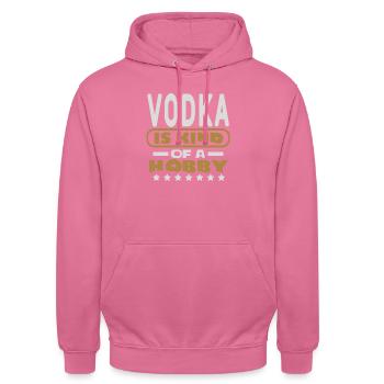 LA VODKA EST UNE SORTE DE PASSE-TEMPS - Sweat-shirt à capuche unisexe - rose - Devant - Alina (178cm) & Michal (187cm)