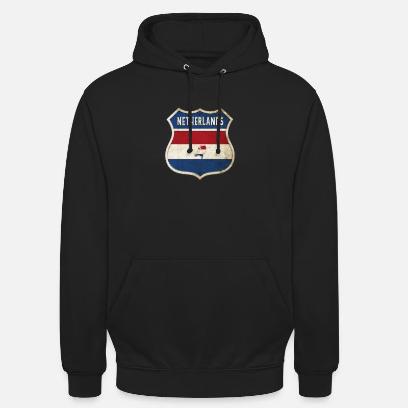 Design du drapeau des Pays-Bas - Sweat-shirt à capuche unisexe - noir