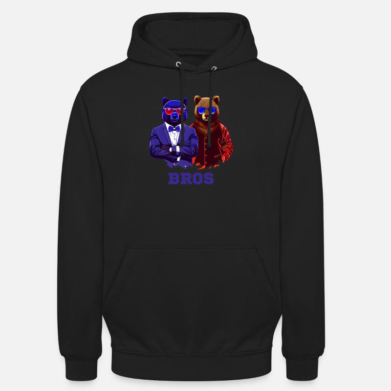 Ours Cool Bros Brothers - Sweat-shirt à capuche unisexe - noir