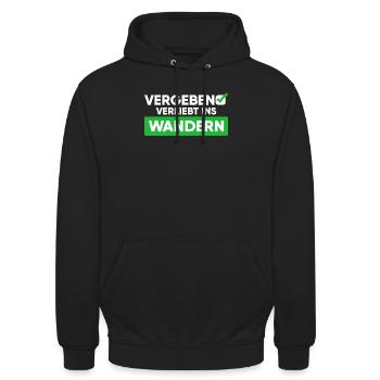 Wanderer Bergwanderung Wandern Statement Touren - Unisex Hoodie - Schwarz - Vorne - Alina (178cm) & Michal (187cm)