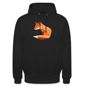 fuchs ORGAMI style - Unisex Hoodie - Schwarz - Vorne - Alina (178cm) & Michal (187cm)