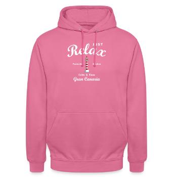 Relax, Grande Canarie, Punta de Sardina, Espagne - Sweat-shirt à capuche unisexe - rose - Devant - Alina (178cm) & Michal (187cm)