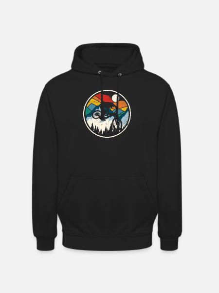 Sunrise MTB Silhouette Ride - Unisex Hoodie - Schwarz