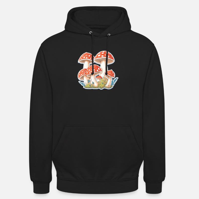 Toadstools, mushrooms - Unisex Hoodie - black
