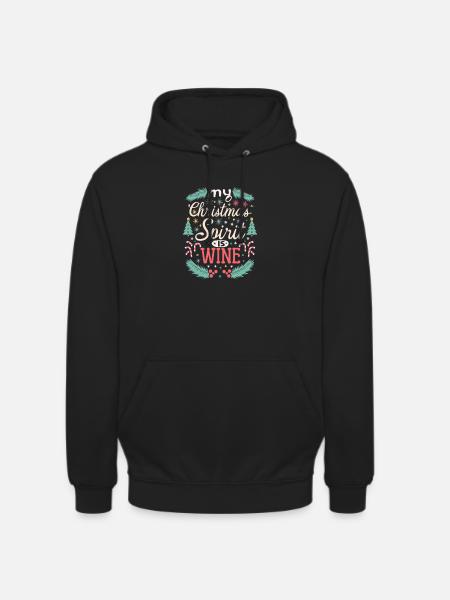 My Christmas Spirit Is Wine - Unisex Hoodie - black