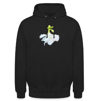 oleanderblüte unten, geschenke frauen - Unisex Hoodie - Schwarz - Vorne - Alina (178cm) & Michal (187cm)