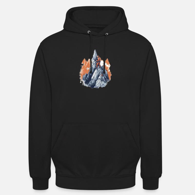 Alpinistes grimpant au sommet - Sweat-shirt à capuche unisexe - noir