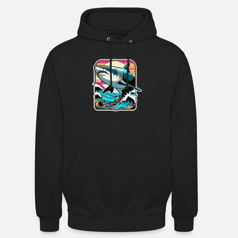 requin - Sweat-shirt à capuche unisexe - noir