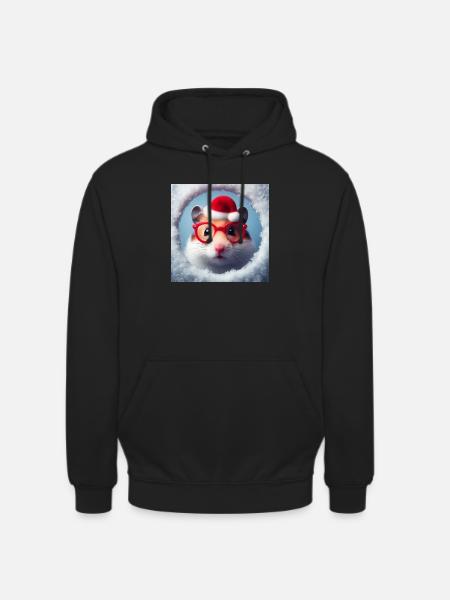 Hamster comme Père Noël - Sweat-shirt à capuche unisexe - noir