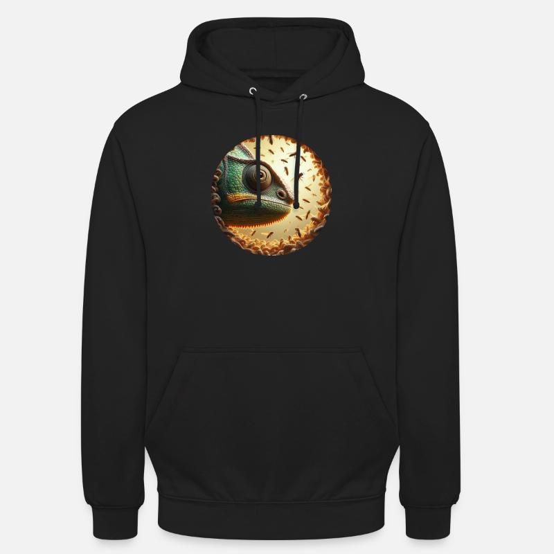 Chameleon mit Bienen Animation - Unisex Hoodie - Schwarz