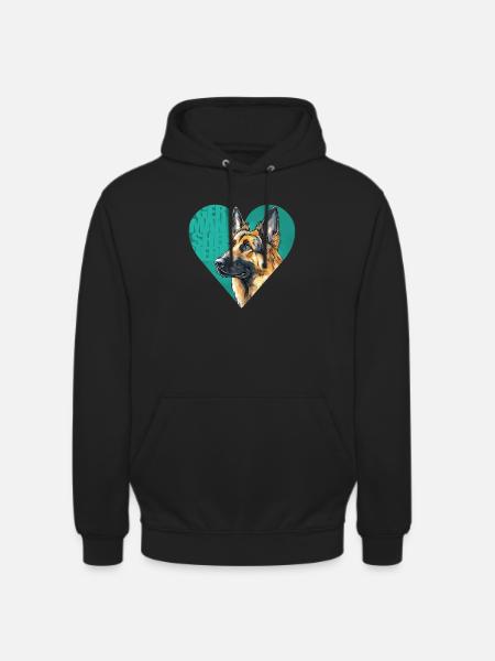 German Shepherd Portrait - Unisex Hoodie - black