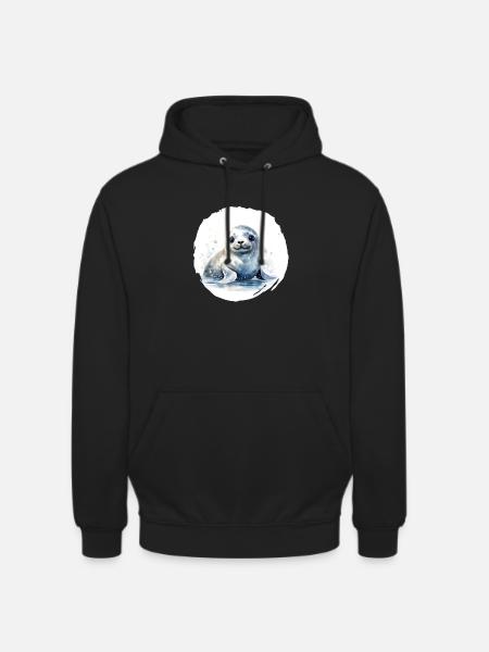 Robbe Aquarell - Unisex Hoodie - Schwarz
