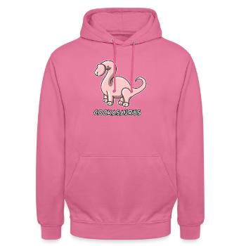 penis dino cockasaurus penisaurus dickosaurus - Unisex Hoodie - Pink - Vorne - Alina (178cm) & Michal (187cm)