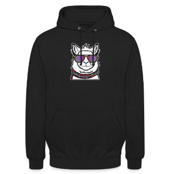 Cooles Lama - Unisex Hoodie - Schwarz - Vorne - Alina (178cm) & Michal (187cm)
