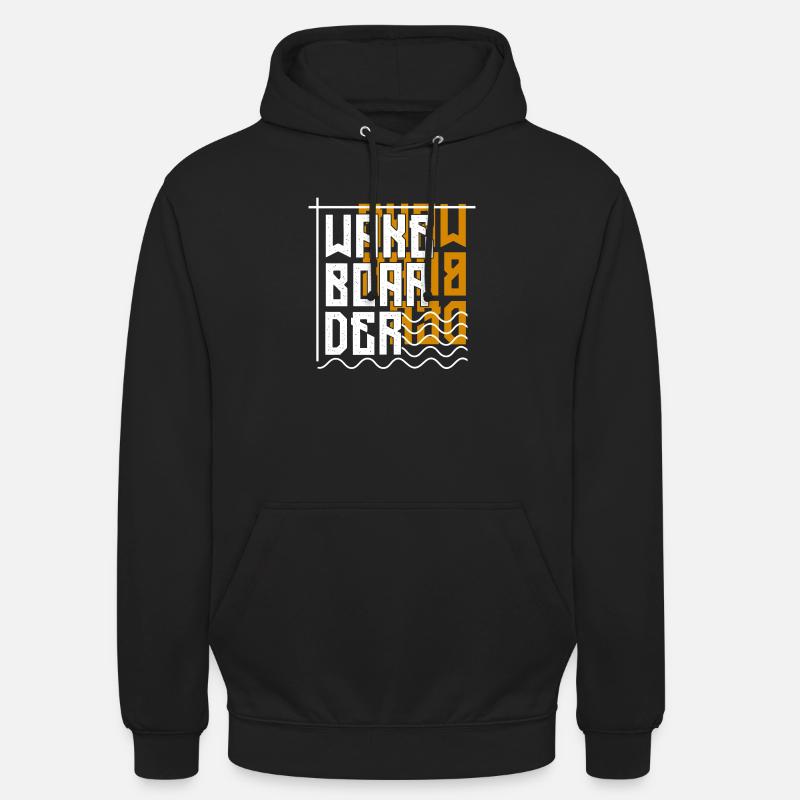 Wakeboard, Kitesurfer, Vague, Surf, Surf - Sweat-shirt à capuche unisexe - noir