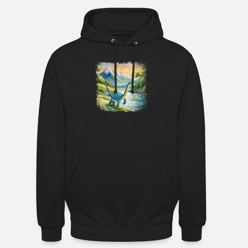 Niedlicher junger Thesaurus Kinderbuchstil Aquarel - Unisex Hoodie - Schwarz
