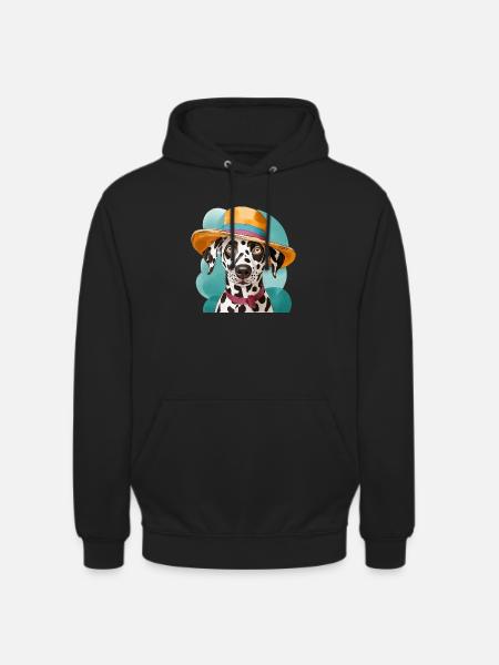 Funny Dalmatian with hat - Unisex Hoodie - black