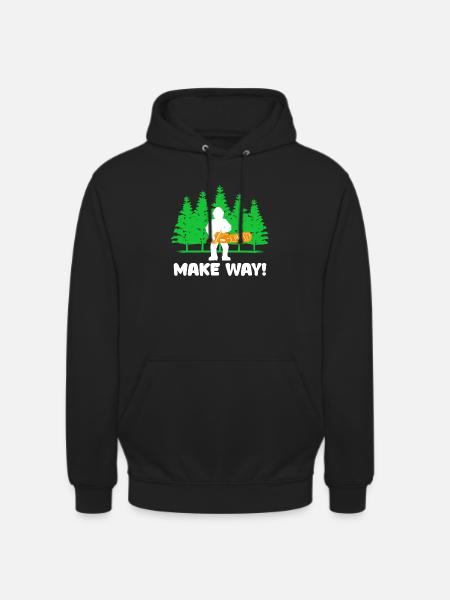 Lumberjack Woodwork Tree Chainsaw Statement - Unisex Hoodie - black